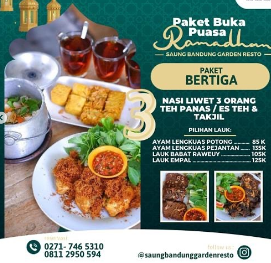 PROMO Paket Ramadhan Saung Bandung Garden Resto, Solo 2023: Cocok Untuk