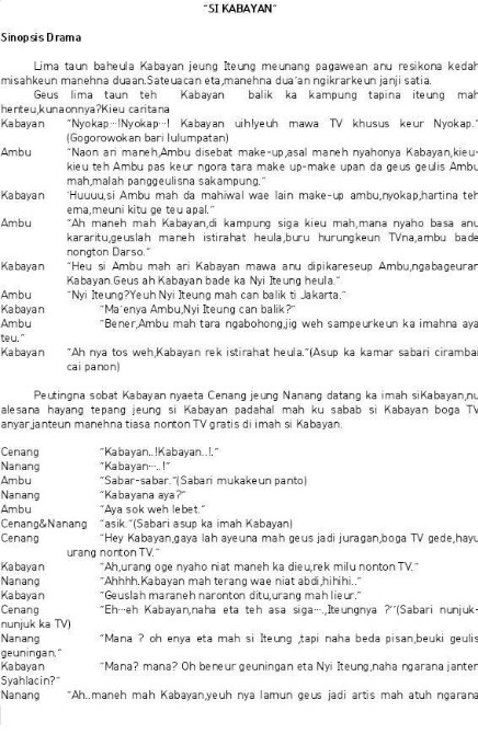 Kumpulan Naskah Drama Sunda 10 Orang Dengan Berbagai Tema Dan Menghibur