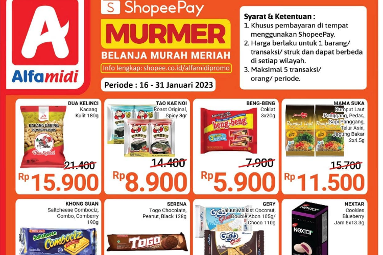 Serbu! Promo Alfamidi Shopeepay Januari 2023 Belanja Murmer Dengan Diskon Imlek Gede-Gedean