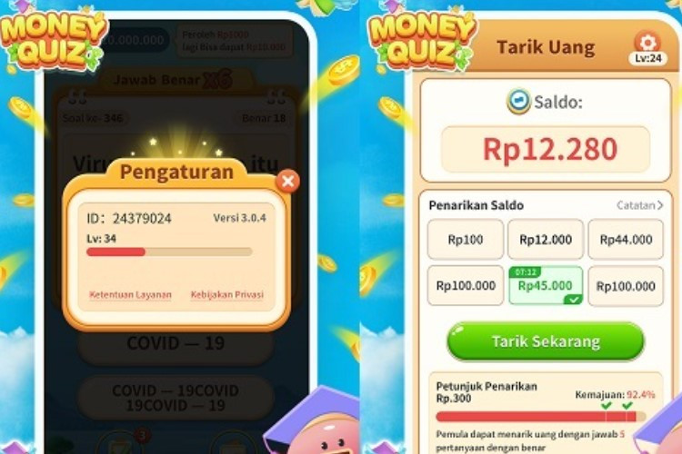 Link Download Money Quiz APK Unlimited Money Terbaru Lengkap Dengan Cara Biar Bisa Dapat Uang GRATIS dan Cara Menariknya