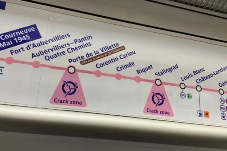 l'Autocollant Crack Zone sur Metro Pariz Suscite la Polémique, Il S'agit en Fait D'un Avertissement Concernant Les Drogues Illicites