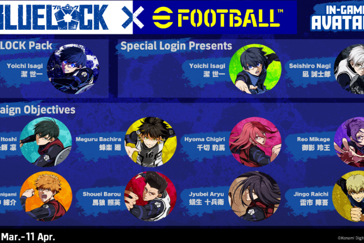 Kode Hadiah Blue Lock x eFootball 2024, Kolaborasi Bersama Anime Epic, Gratis Set Avatar Seishiro Nagi