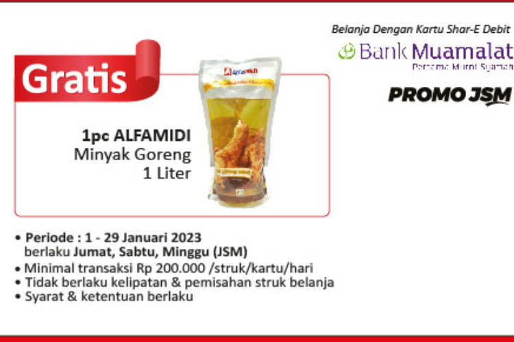 Promo Alfamidi Minggu Ini 20-22 Januari 2023 Minimal Pembelian Rp 200 Ribu Bisa Dapat Gratis Minyak 1 Liter 