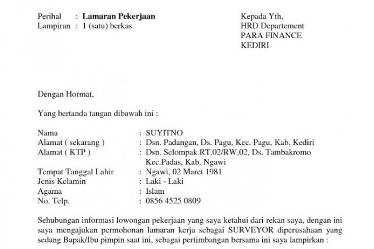 Kumpulan Contoh Surat Lamaran Pekerjaan dalam Bahasa Indonesia dan Bahasa Inggris, Apply Kerja Auto Diterima HRD!