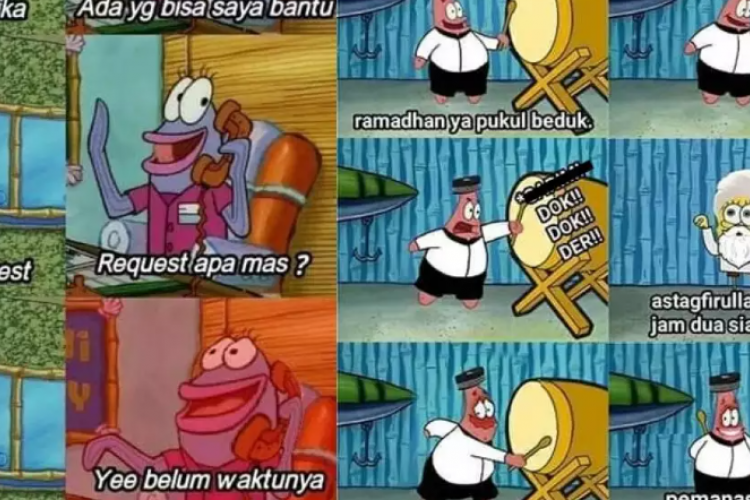 Contoh Gambar Komik Meme Spongebob Lucu dan Menghibur, Hati Hati Ngakak!