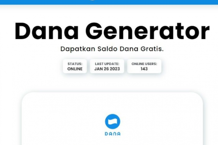 Link Terbaru DANA Generator Desember 2023, Tempat Isi Saldo Beken yang Bisa Langsung dipake Buat Tarik Tunai!