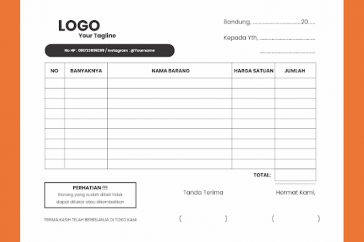 Contoh Nota Toko Kue Sederhana dan Lengkap, Bisa Jadi Contoh dan Referensi!