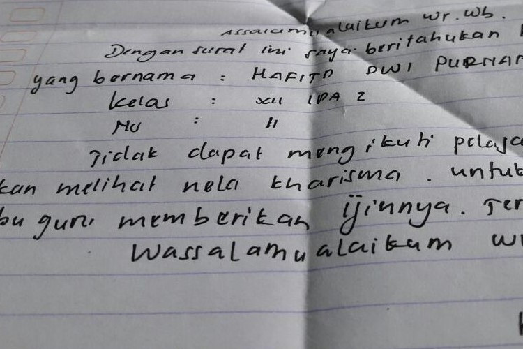 Contoh Surat Izin Sakit Siswa PSHT Tulisan Tangan yang Benar, Pakai Ini Jangan Langsung Bolos Latihan 