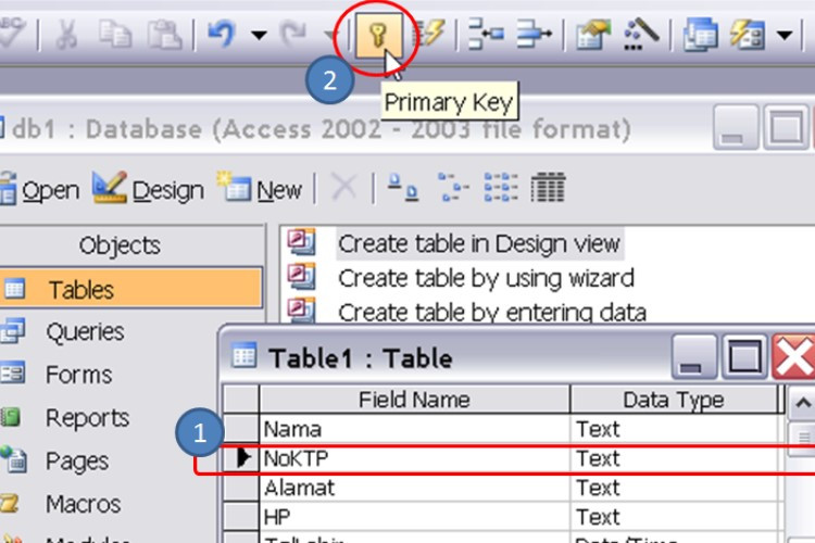 Primary key field. Teradata Utilities.