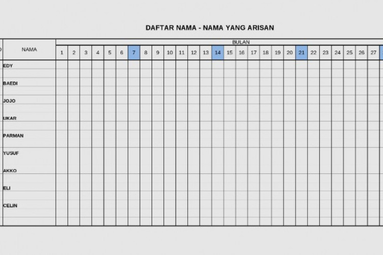 Cara Mudah Membuat Tabel Arisan Bulanan Jumlah Anggota Banyak, Ikuti Tips Berikut Ini