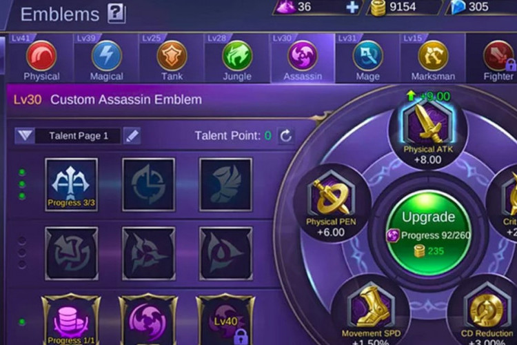 Custom Emblem Assassin Mobile Legends Terbaru 2023, Menggunakan Damage Physical Tinggi