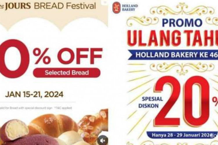Promo Ulang Tahun! Spesial Diskon 20% Holland Bakery Februari 2024, Dapatkan Sekarang Penawaran Terbatas