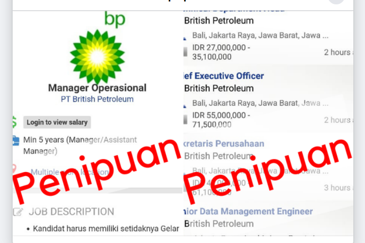 TERBARU! Lowongan Kerja PT BP Group Indonesia Ternyata PENIPUAN, Jangan Sampai Kegocek