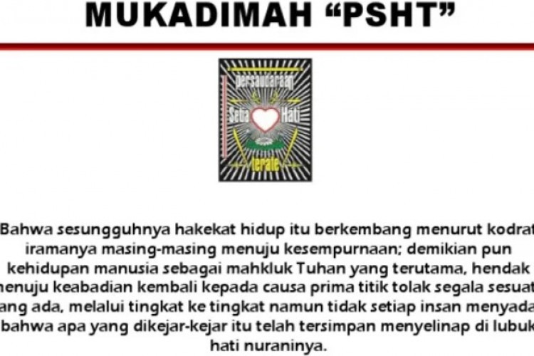 Teks Mukadimah PSHT (Persaudaraan Setia Hati Terate): Arti, Teks Lengkap, dan Download PDF