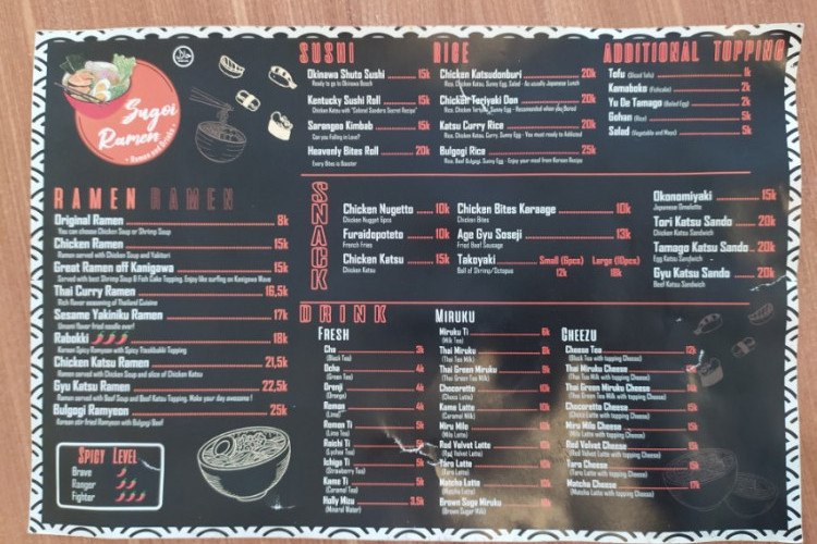 Daftar Harga Menu Sugoi Ramen Express Yogyakarta Terbaru 2023, Thai Curry Ramen Jadi Menu Andalan!