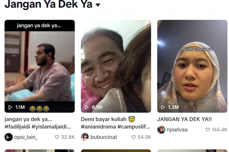 Video Jangan Ya Dek Ya Viral TikTok Tembus FYP, Ternyata Ini Arti dan Asal Mulanya