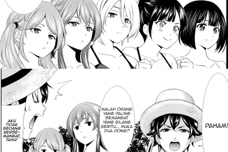 Link Baca Megami no Kafeterasu (Goddess Café Terrace) Chapter 109 Bahasa Indonesia, Liburan di Pantai Hayato dengan Para Gadis