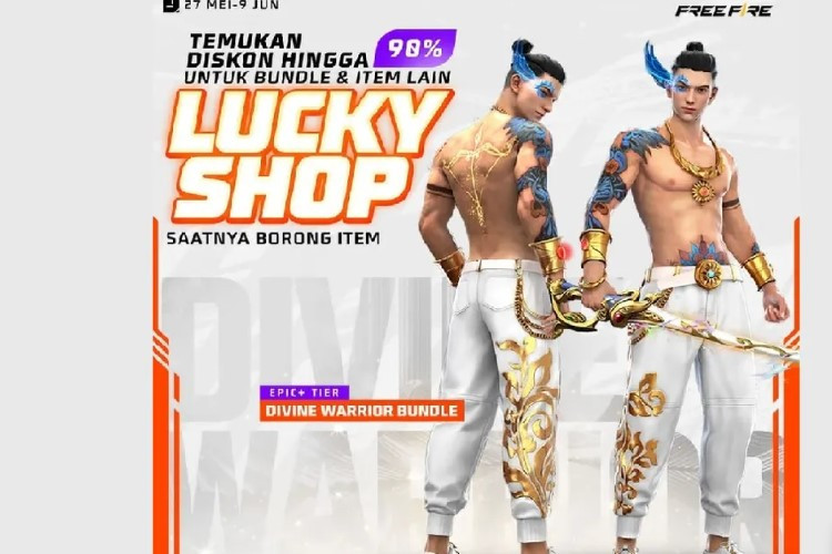 Cara Dapat Divine Warrior Bundle FF 2024 GRATIS dari Lucky Shop, Simak Trik Jitunya di Sini 