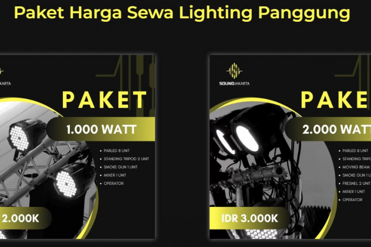 Harga Sewa Lighting di Jakarta, Kisaran Harga Mulai Dari 1 Jutaan!