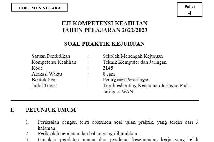 Kumpulan Soal UKK TKJ Tahun 2023 dan Pembahasan Materinya yang Wajib Kamu Pelajari, Cek di Sini 