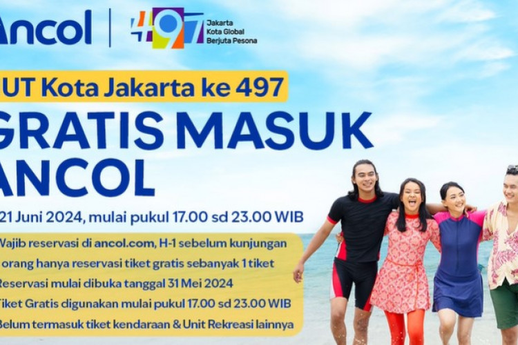 Tiket Masuk Ancol Gratis Bulan Juni 2024 Sambut HUT Jakarta, Siap Liburan Bareng Keluarga dan Teman-teman!