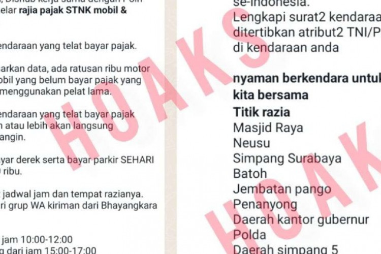 INFO! Razia STNK Serentak Digelar Hari Ini di Seluruh Indonesia Hoax? Bongkar Fakta Sebenarnya!