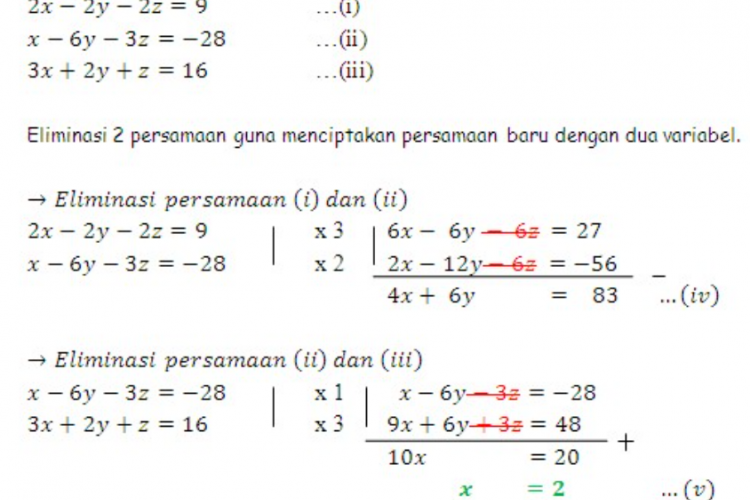 Contoh Soal Sistem Persamaan Linear Tiga Variabel (SPLV), Dilengkapi dengan Kunci Jawaban!