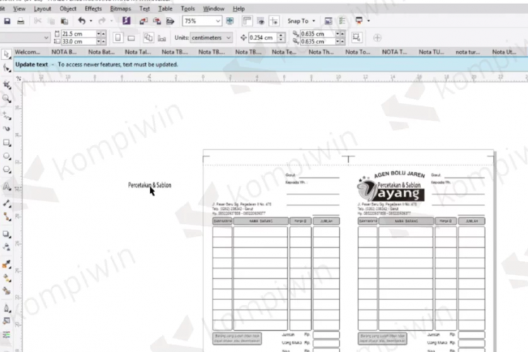 Download Desain Nota Toko Kue Format CDR, Bisa Langsung Edit dan Sesuaikan!