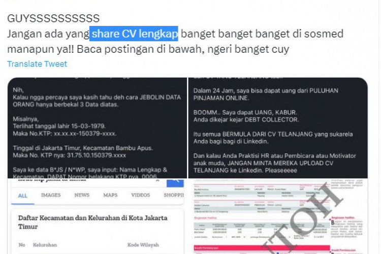 Ngeri Banget Cuy! Jangan Share CV Lengkap Saat Melamar Kerja, Bisa Jadi Data Pinjol Ilegal!