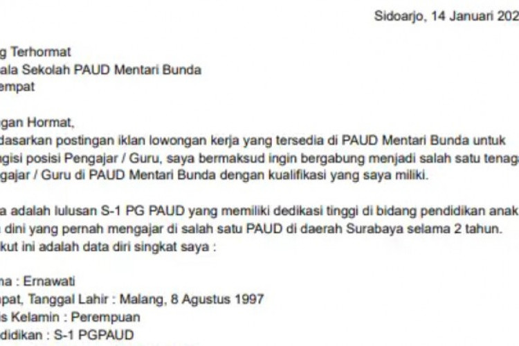 5 Contoh Surat Pengalaman Kerja Guru TK PAUD RA, Jadikan Peluang Lolos Lebih Banyak!