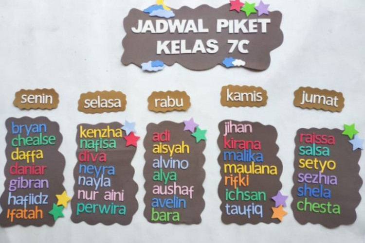 Contoh Jadwal Piket Kelas yang Unik dan Kreatif dari Kertas Karton, Keren! Jadi Anti Mainstream