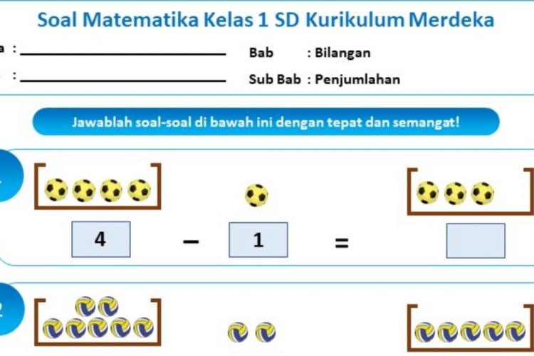 10 Contoh Soal Matematika SD MI Kelas 1 Kurikulum Merdeka, Lengkap Pembahasan dan Kunci Jawaban