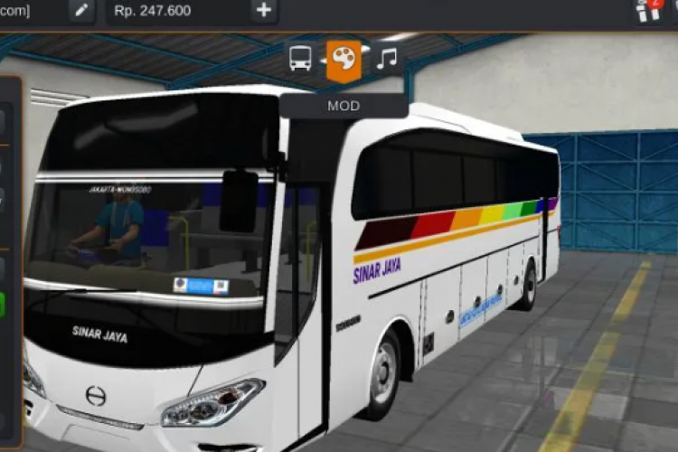Download MOD Bus Sinar Jaya Game Bus Simulator ID Terlengkap 2024, Bisa Ubah Skin Bus mu Sesuka Hati!