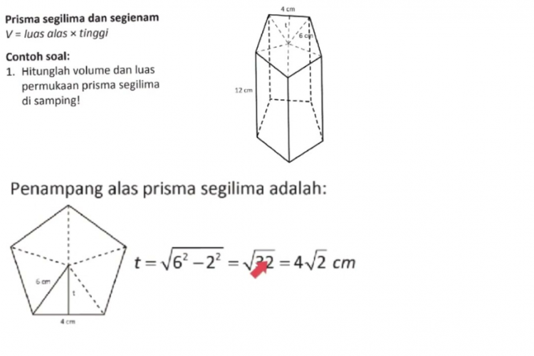 Contoh Soal Prisma Segi Lima Beserta Pembahasan, Mudah Dipahami! 