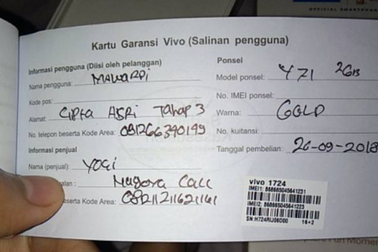 Cara Cek Kartu Garansi Elektronik Vivo Simak Ketentuan Nya Disini Ada